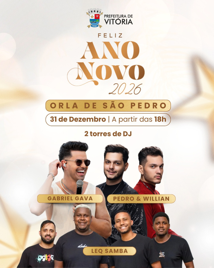Réveillon 2026: Vitória prepara virada inesquecível na Orla de São Pedro e na Praia de Camburi Réveillon 2026: Vitória prepara virada inesquecível na Orla de São Pedro e na Praia de Camburi